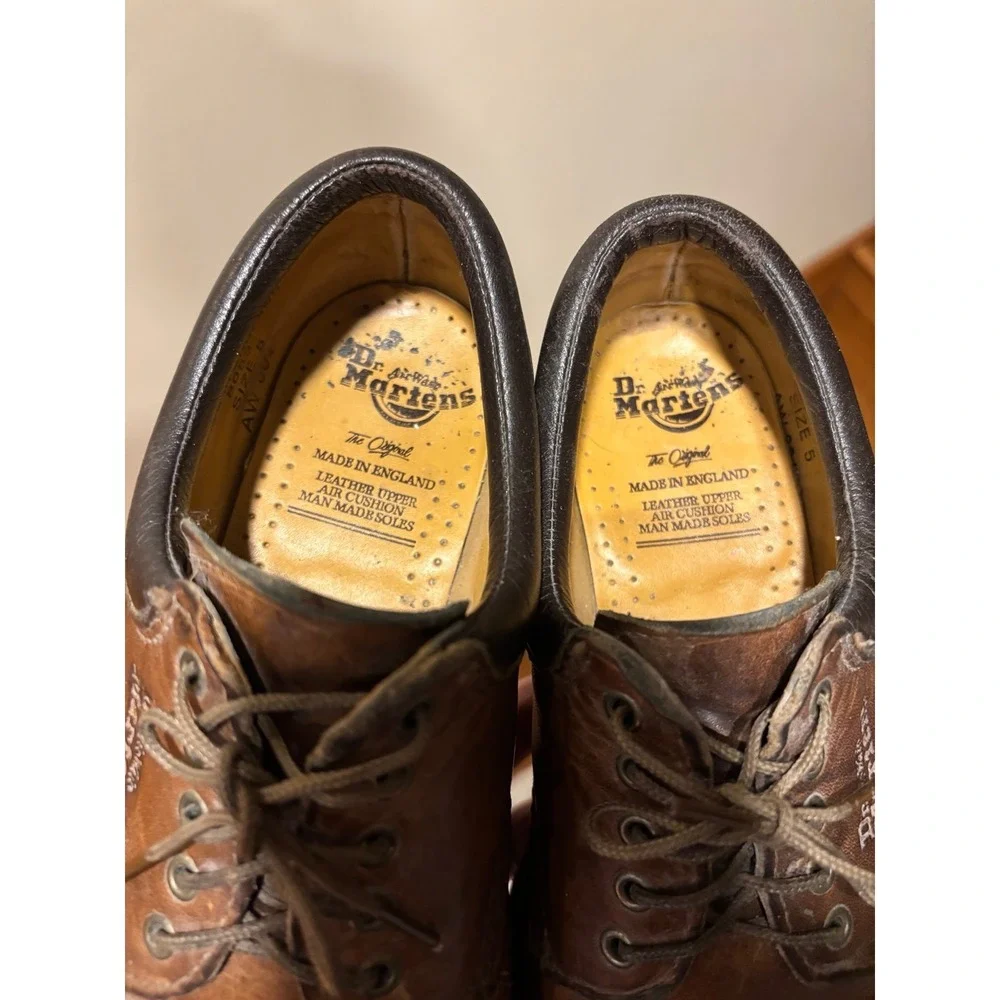 Vintage‎ Dr. Martens 8053 Brown Leather Shoes Made in England Womens 5